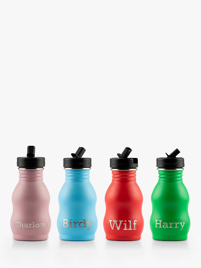 Totally About You Personalised Curvy Water Bottle, 350ml, Pickle Green