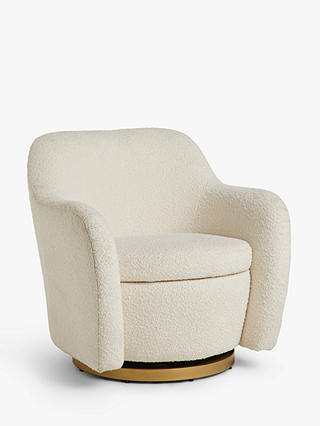 John Lewis Snuggle Accent Swivel Chair, Gold Base