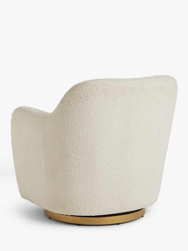 John Lewis Snuggle Accent Swivel Chair, Gold Base, Cream Boucle