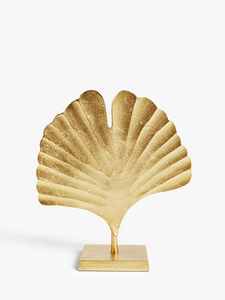 John Lewis & Partners Aluminium Fan Sculpture, H38cm, Gold