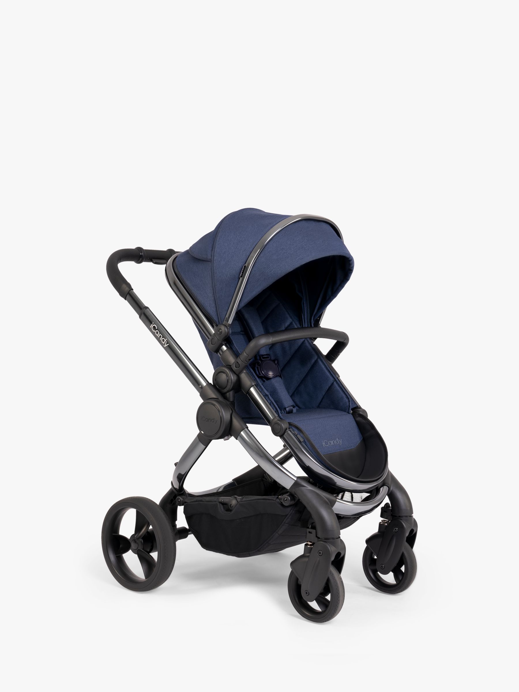 IC2383 iCandy Peach Phantom Navy Check Pushchair & Carrycot Set with Bag