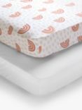 ANYDAY John Lewis & Partners Rainbow Print Fitted Cotton Sheet, Pack of 2