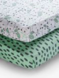 ANYDAY John Lewis & Partners Panda Print Fitted Cotton Sheet, Pack of 2
