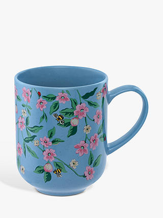 Cath Kidston Alice Greenwich Floral Mug, 400ml, Dusty Blue