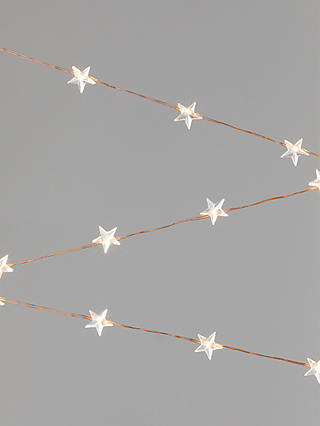 John Lewis 60 LED Star Lights, Pure White, L3.3m