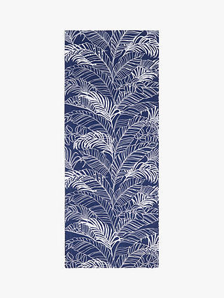 ANYDAY John Lewis & Partners Palm Print Woven Cotton Table Runner, 180cm, Navy/White