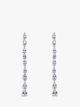 Ivory & Co. Paris Cubic Zirconia Long Drop Earrings, Silver