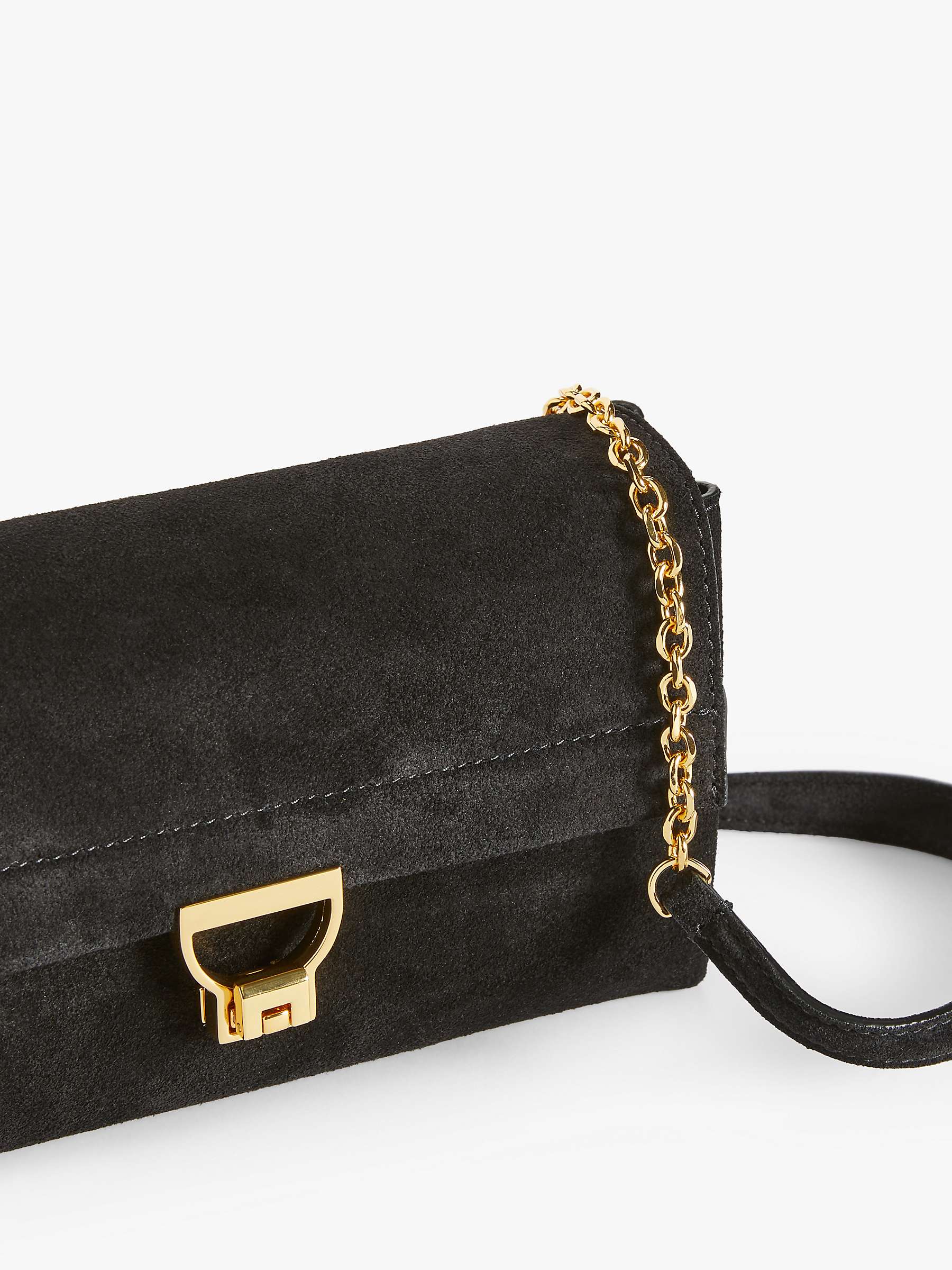 Buy Coccinelle Arlettis Suede Leather Clutch Bag, Noir Online at johnlewis.com