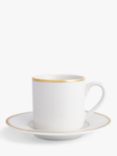 ANYDAY John Lewis & Partners Gold Band Porcelain Espresso Cup & Saucer, 100ml, Gold/White