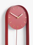 John Lewis Pendulum Metal Analogue Wall Clock, 50cm, Red