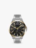 HUGO by Hugo Boss 1530174 Leap Chronograph Bracelet Strap Watch, Silver/Black