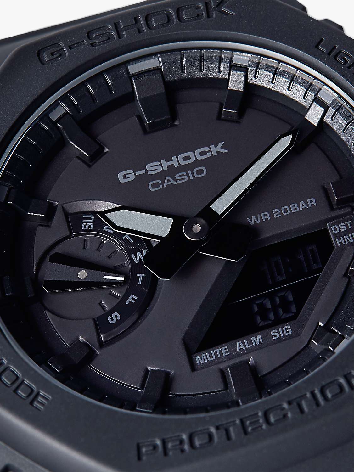 Casio Men's G-Shock Day Resin Strap Watch, Black GA-2100-1A1ER at John