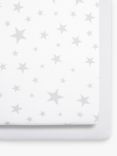 Snüz Baby Stars Crib Fitted Sheets, 2 Piece Set, Grey/White