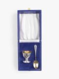 VF Jewellery Second Hand Silver Egg Cup and Spoon, Dated Birmingham 1984