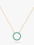 Melissa Odabash Swarovski Crystal Round Pendant Necklace, Gold/Turquoise