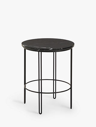 John Lewis ANYDAY Pin Marble Side Table, Black