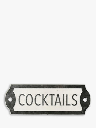 Hollie Garrett - Galvanised Steel 'Cocktails' Sign, Black