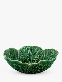 Bordallo Pinheiro Cabbage Earthenware Serving Bowl, 22cm, Green