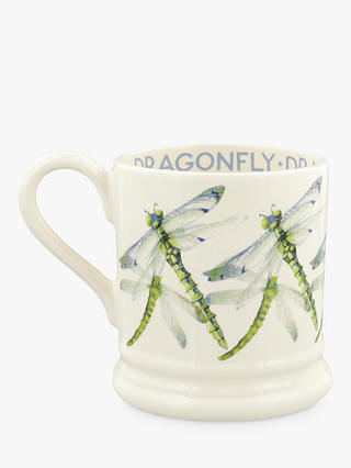 Emma Bridgewater Dragonfly Half Pint Mug, 300ml, White/Green