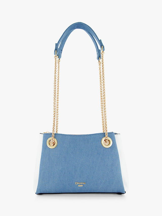 Dune Bevette Chain Strap Shoulder Bag, Mid Blue
