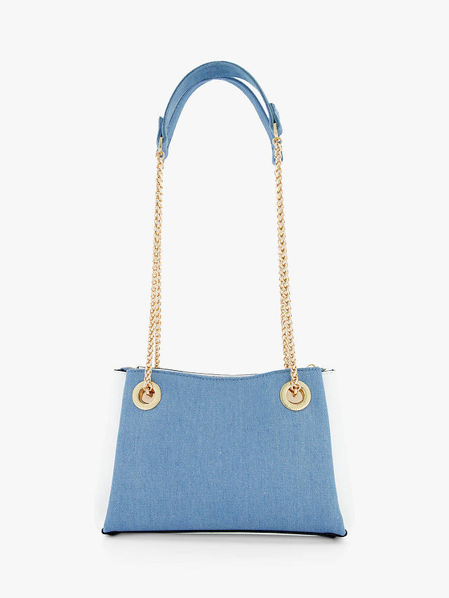 Dune Bevette Chain Strap Shoulder Bag, Mid Blue
