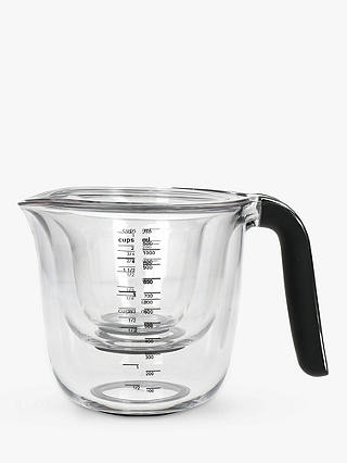 KitchenAid Stackable Measuring Jugs, Set of 3, Clear/Black