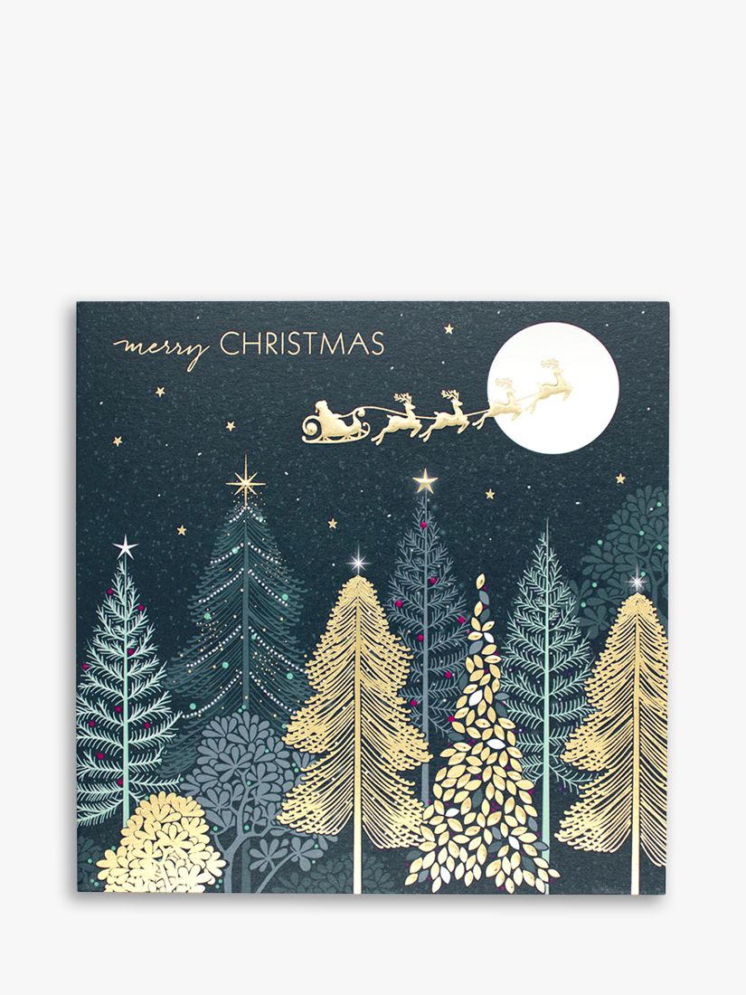 Deluxe Christmas Cards Add Comment 2022 Sara Miller Sleigh Forest Christmas Cards, Pack Of 8