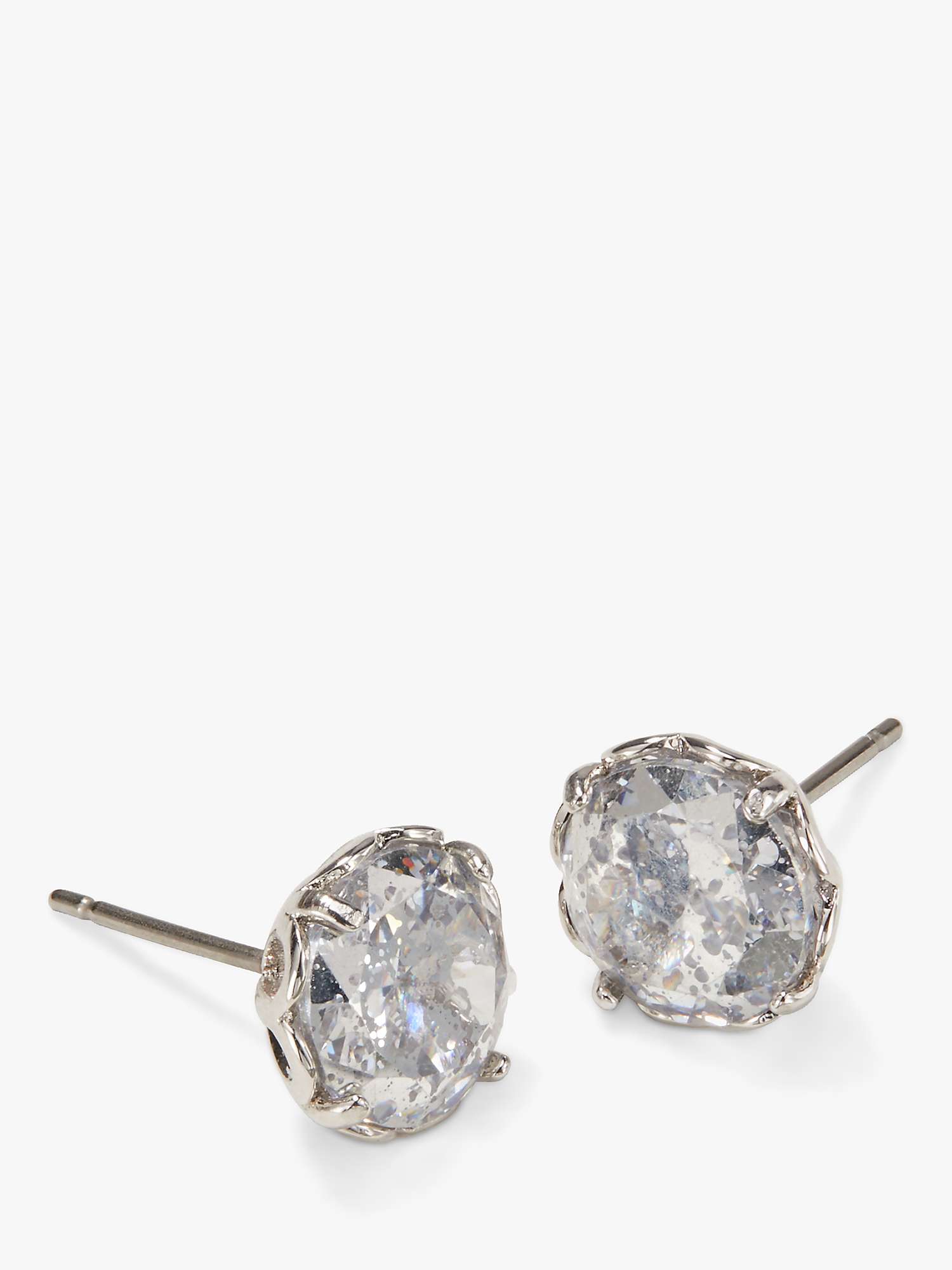 kate spade new york That Sparkle Cubic Zirconia Stud Earrings, Silver/Clear  at John Lewis & Partners