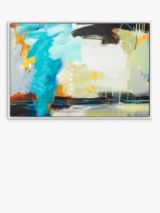 Ira Ivanova - 'Coast' Abstract Framed Canvas Prints, 84 x 124cm, Blue/Multi