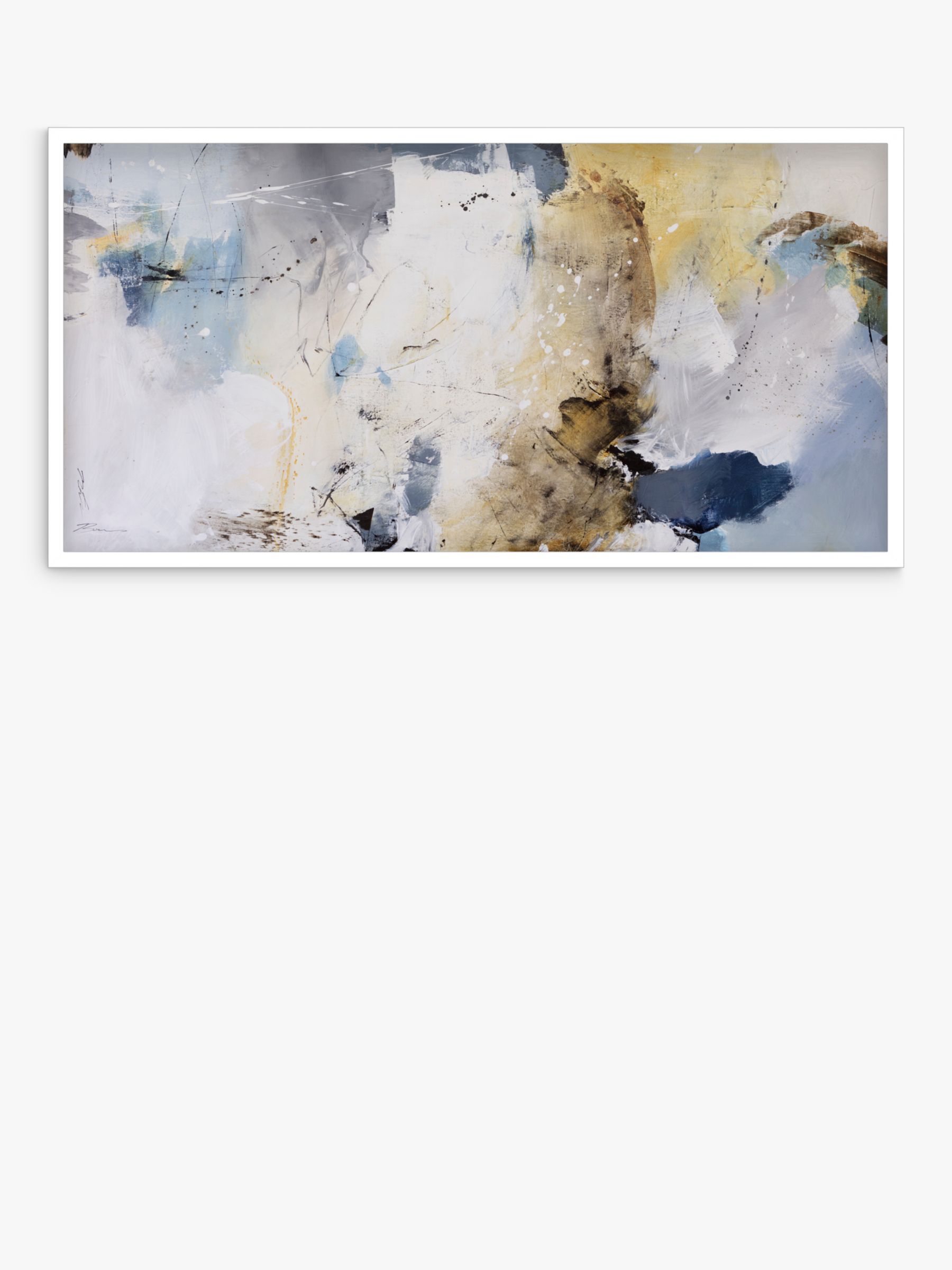Natasha Barnes - 'Wind Beneath Your Wings' Framed Canvas Print, 64 x 124cm, Yellow/Blue
