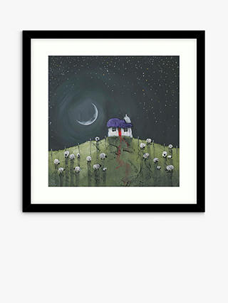 Geoff Beckett - 'Moonlit Flock' Framed Print, 61.5 x 61.5cm, Green/Multi