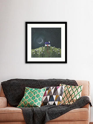 Geoff Beckett - 'Moonlit Flock' Framed Print, 61.5 x 61.5cm, Green/Multi