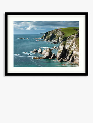 Adam Burton - 'Westcombe Bay Devon' Framed Print, 64.5 x 84.5cm, Blue/Multi