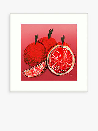 Meera Knowles - 'Orange' Framed Canvas Print, 43.5 x 43.5cm, Red