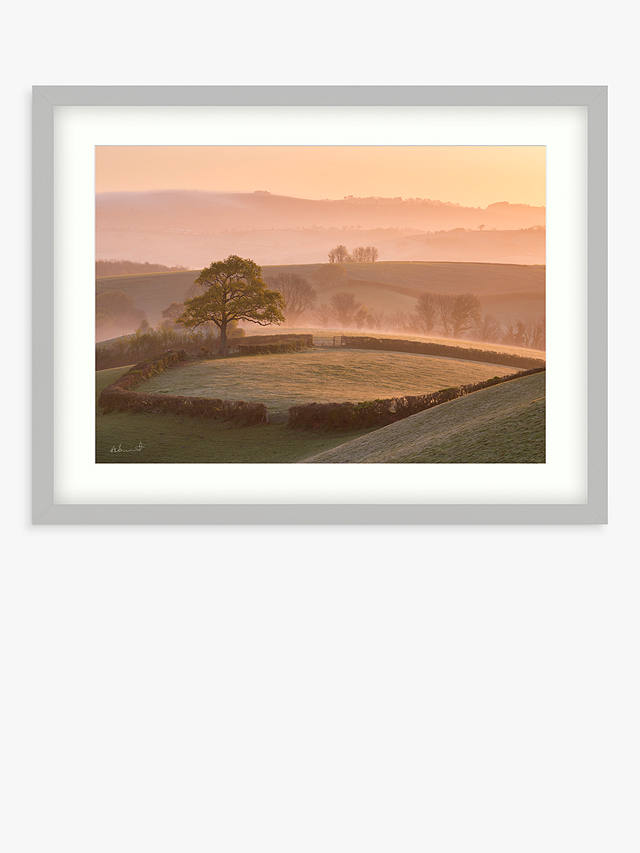 Adam Burton - 'Spring Countryside Devon' Framed Print, 64.5 x 84.5cm, Orange/Multi