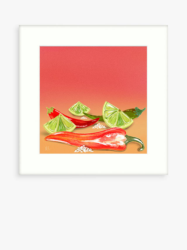 Meera Knowles - 'Chili Lime Salt' Framed Print & Mount, 43.5 x 43.5cm, Red/