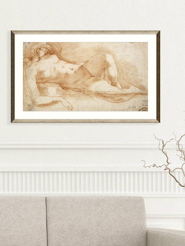 British Museum - Rosso Fiorentino Female Nude Framed Print & Mount, 66 x 106cm, Brown