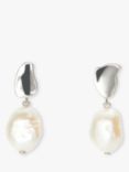 Modern Rarity Molten Style Baroque Pearl Drop Earrings