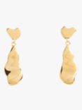 Modern Rarity Molten Style Drop Earrings, Gold