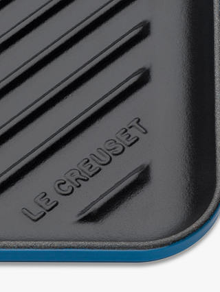 Le Creuset Essentials Cast Iron 24cm Skinny Square Grill, Marseille Blue