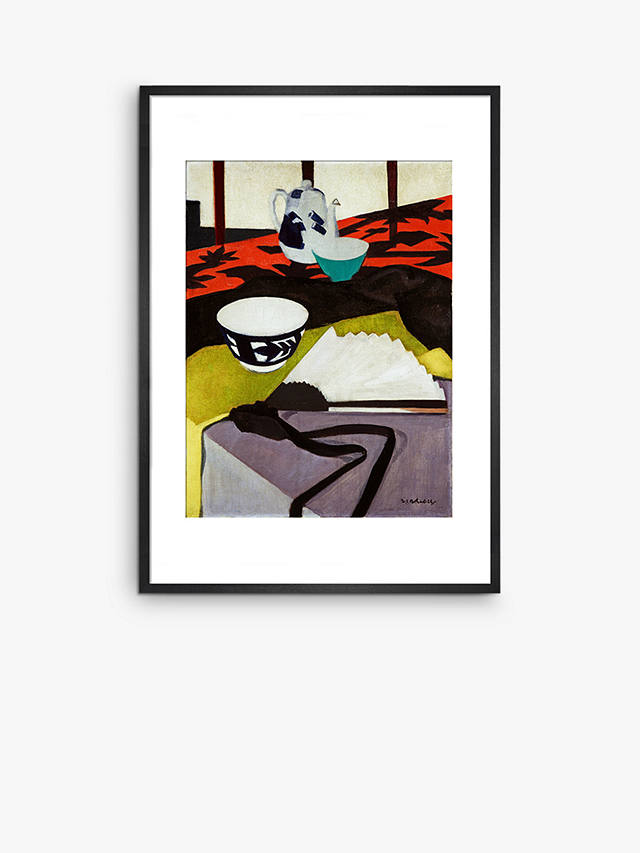 Francis Cadell - 'Still Life The Grey Fan' Framed Print & Mount, 70 x 50cm, Grey/Multi