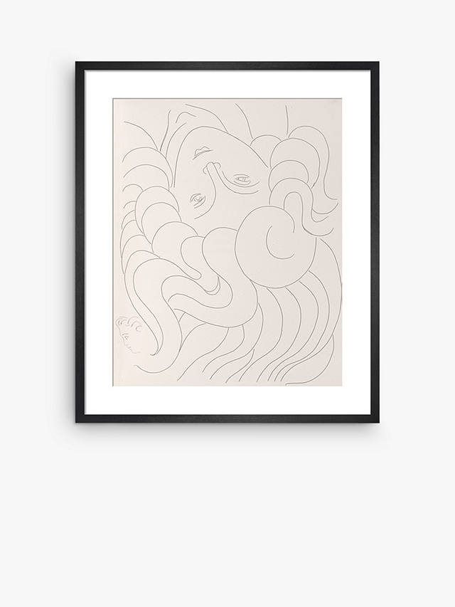 Henri Matisse - 'Female Head' Wood Framed Print & Mount, 63 x 53cm, Black/White