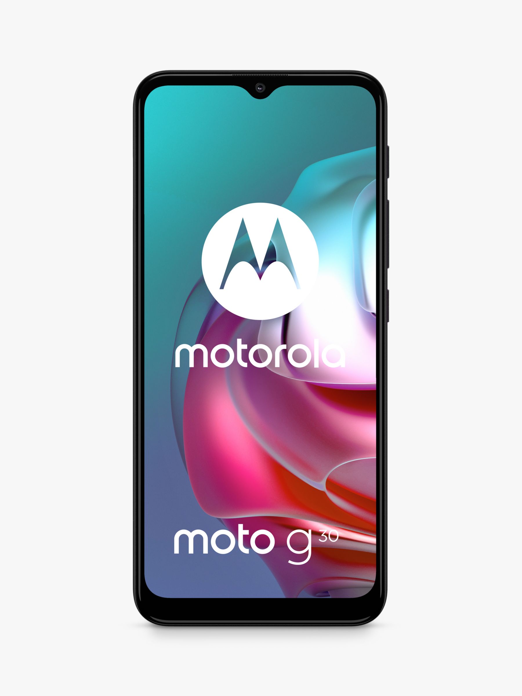 Motorola g30 Smartphone, Android, 4GB RAM, 6.52", 4G LTE, SIM Free, 128GB, Dark Pearl