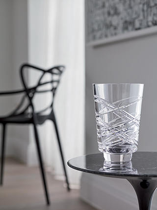Waterford Crystal Mastercraft Aran Cut Glass Artisan Vase, H20cm, Clear