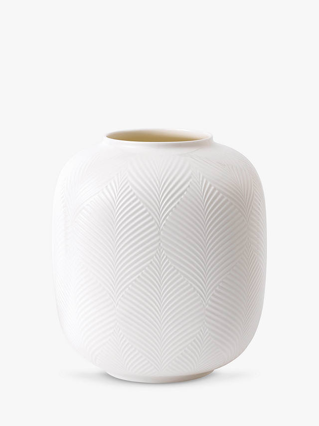 Wedgwood White Folia Round Vase, H21cm