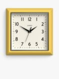 Jones Clocks Square Retro Analogue Wall Clock, 25cm, Fizzy Yellow