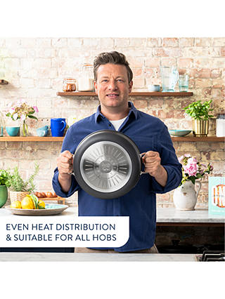 Jamie Oliver by Tefal Hard Anodised Aluminium Non-Stick Wok, 30cm