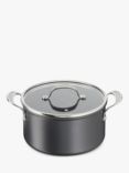 Jamie Oliver by Tefal Hard Anodised Aluminium Non-Stick Stockpot with Glass Lid, 24cm