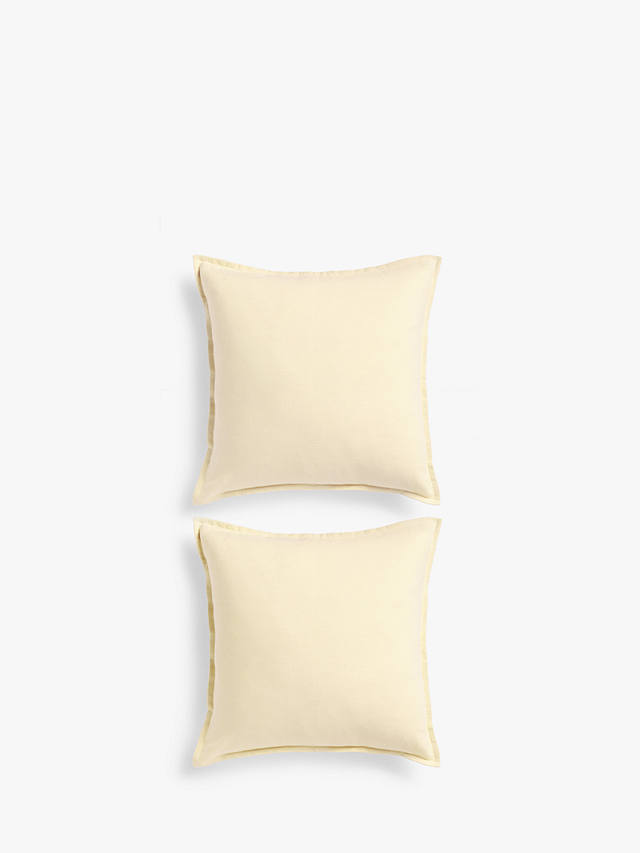 John Lewis ANYDAY Washed Linen Cushion Covers, Pack of 2, Marshmallow