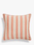 John Lewis ANYDAY Reverse Stripe Cushion, Terracotta